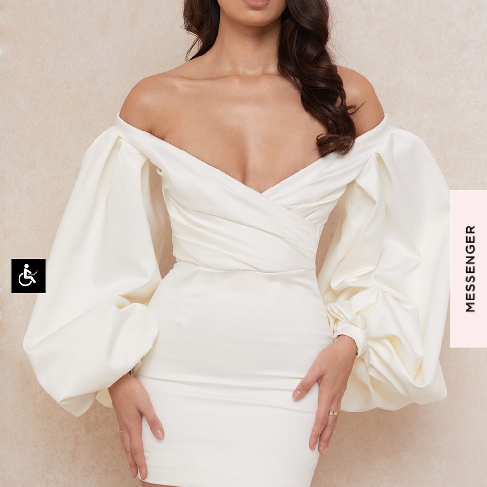 Elegant Off-Shoulder Cream Dress